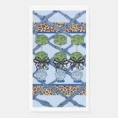 Leopard Bamboo Chinoiserie Ginger Jar Paper Guest Servet (Voorkant)