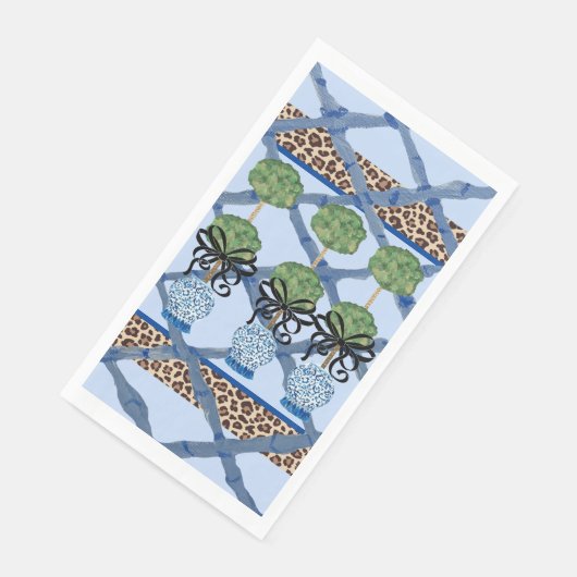 Leopard Bamboo Chinoiserie Ginger Jar Paper Guest Servet (Hoek)