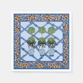 Leopard Bamboo Chinoiserie Ginger Jar Paper Servet (Voorkant)