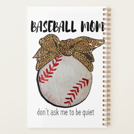 Leopard Bandana Baseball mama Planner (Achterkant)