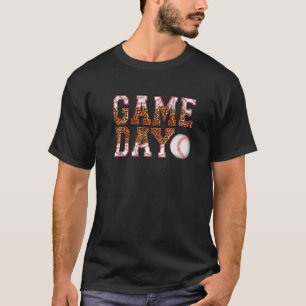 Leopard Baseball Game Day Vibes Baseball Ma Mothe T-shirt