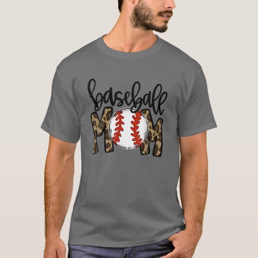 Leopard Baseball Mam Game Day Vibes Ball Ma Mothe T-shirt (Voorkant)