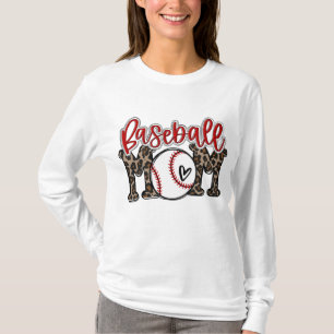 Leopard Baseball Mam Game Day Vibes T-ball Mam Mot T-shirt