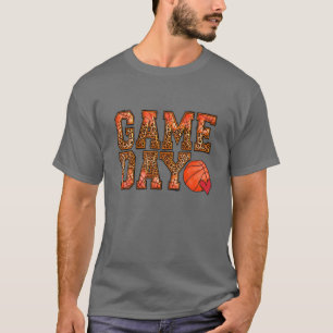 Leopard Basketball Game Day Vibes Basketball Ma T-shirt
