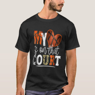 Leopard Basketball mama mijn hart ligt op die rech T-shirt