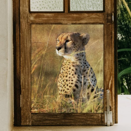 Leopard Basks in de namiddag zon decoupage Tissuepapier