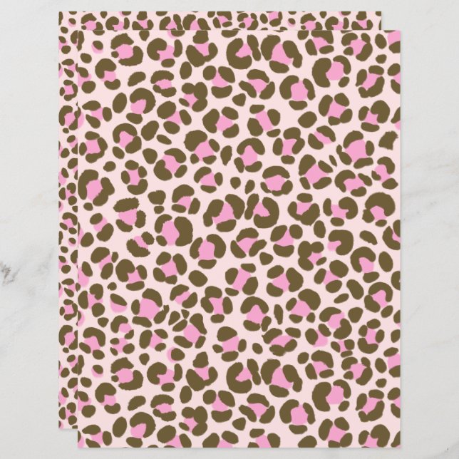 Leopard Beige Pink Brown (Voorkant / Achterkant)
