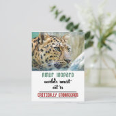Leopard beschermt het Wildlife-citaat Briefkaart (Staand voorkant)