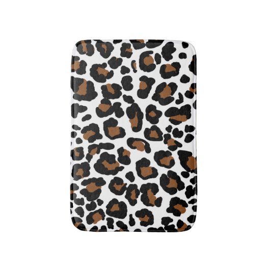 Leopard Big Cat Bont Patroon Print Badmat (Voorkant Verticaal)
