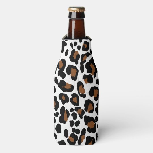 Leopard Big Cat Bont Patroon Print Flesjeskoeler (Fles Voorkant)