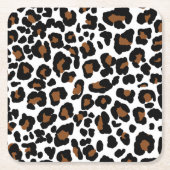 Leopard Big Cat Bont Patroon Print Kartonnen Onderzetters (Voorkant)