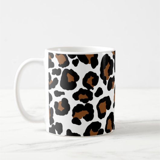 Leopard Big Cat Bont Patroon Print Koffiemok (Links)