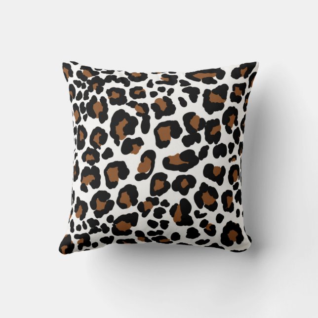 Leopard Big Cat Bont Patroon Print Kussen (Achterkant)