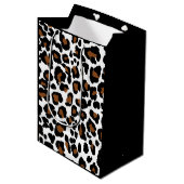 Leopard Big Cat Bont Patroon Print Medium Cadeauzakje (Voorkant Gekanteld)