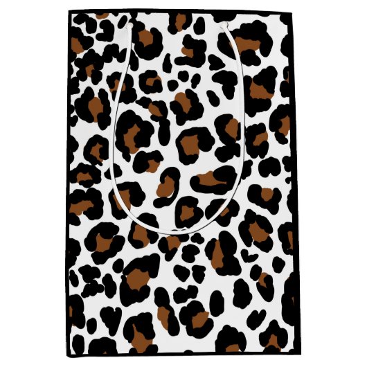 Leopard Big Cat Bont Patroon Print Medium Cadeauzakje (Voorkant)