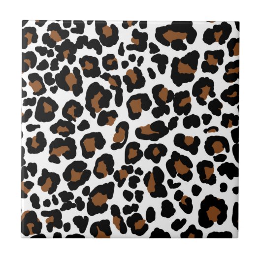 Leopard Big Cat Bont Patroon Print Tegeltje (Voorkant)