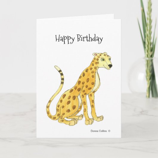 Leopard Birthday Card Kaart (Voorkant)