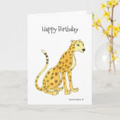 Leopard Birthday Card Kaart (Gele Bloem)