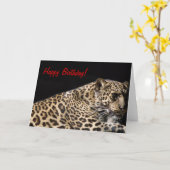 Leopard Birthday Kaart (Gele Bloem)