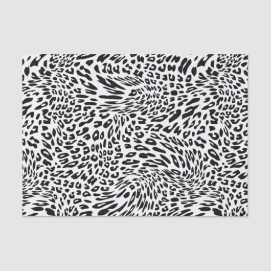 Leopard Black and White Animal Print Tissuepapier (Voorkant)