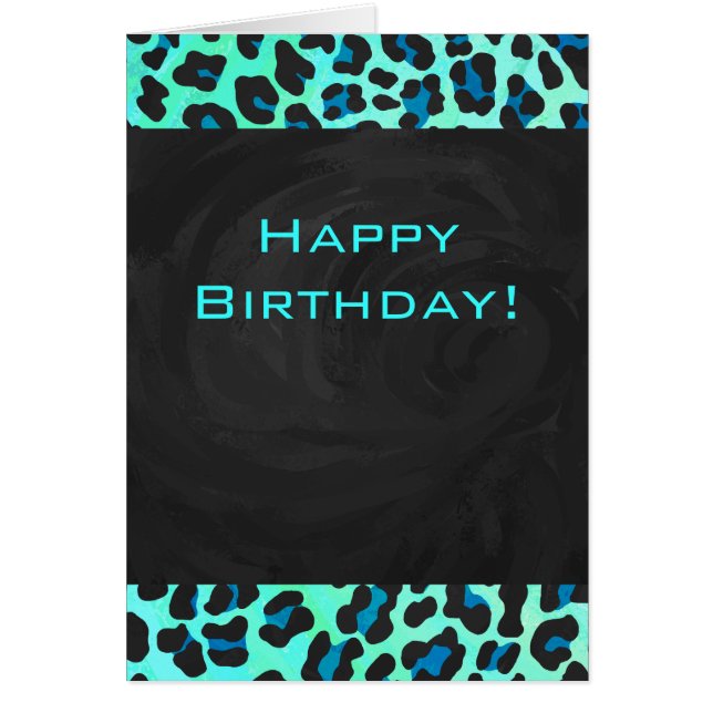 Leopard Black en Blauwgroen afdrukken (Voorkant)