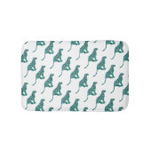 Leopard Black en Blauwgroen afdrukken Badmat (Voorkant)