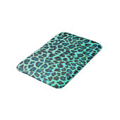 Leopard Black en Blauwgroen afdrukken Badmat (Gekanteld)