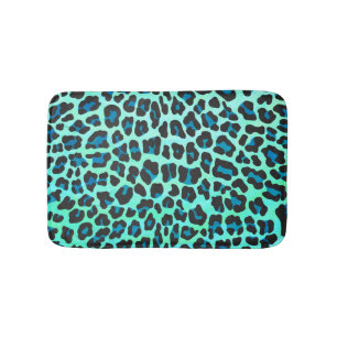Leopard Black en Blauwgroen afdrukken Badmat