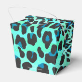 Leopard Black en Blauwgroen afdrukken Bedankdoosjes (Achterkant)