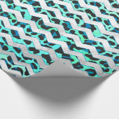Leopard Black en Blauwgroen afdrukken Cadeaupapier (Hoek)