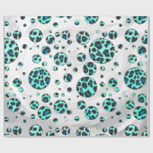 Leopard Black en Blauwgroen afdrukken Cadeaupapier (Vlak)