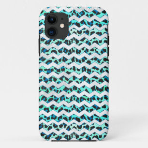 Leopard Black en Blauwgroen afdrukken iPhone 11 Hoesje