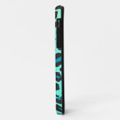 Leopard Black en Blauwgroen afdrukken Case-Mate iPhone Case (Achterkant/links)