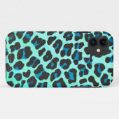 Leopard Black en Blauwgroen afdrukken Case-Mate iPhone Case (Achterkant (horizontaal))