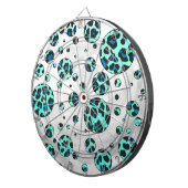 Leopard Black en Blauwgroen afdrukken Dartbord (Voorkant Rechts)