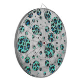Leopard Black en Blauwgroen afdrukken Dartbord (Voorkant Links)