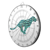 Leopard Black en Blauwgroen afdrukken Dartbord (Voorkant Rechts)