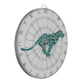 Leopard Black en Blauwgroen afdrukken Dartbord (Voorkant Links)