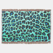 Leopard Black en Blauwgroen afdrukken Deken (Voorkant)