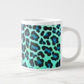 Leopard Black en Blauwgroen afdrukken Grote Koffiekop (Rechts)