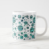 Leopard Black en Blauwgroen afdrukken Grote Koffiekop (Rechts)