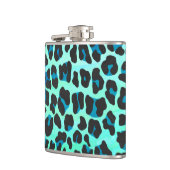 Leopard Black en Blauwgroen afdrukken Heupfles (Links)