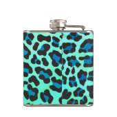 Leopard Black en Blauwgroen afdrukken Heupfles (Achterkant)