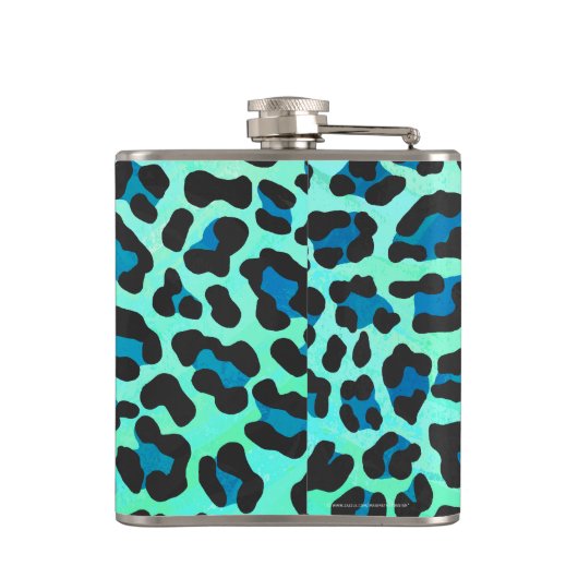 Leopard Black en Blauwgroen afdrukken Heupfles (Achterkant)