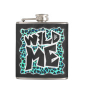 Leopard Black en Blauwgroen afdrukken Heupfles (Voorkant)