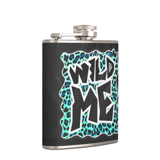 Leopard Black en Blauwgroen afdrukken Heupfles (Rechts)