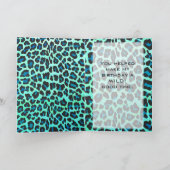Leopard Black en Blauwgroen afdrukken Kaart (Binnen)