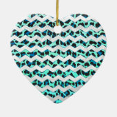 Leopard Black en Blauwgroen afdrukken Keramisch Ornament (Achterkant)