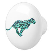Leopard Black en Blauwgroen afdrukken Keramische Knop (Rechts)