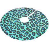 Leopard Black en Blauwgroen afdrukken Kerstboom Rok (Gekanteld)